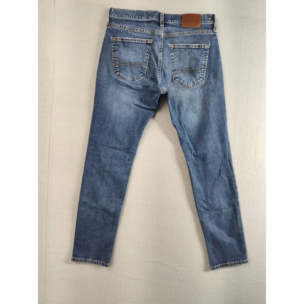 Hollister Men Jean 30 Blue Medium Wash Denim Straigh Slim Stretch Low Rise Denim